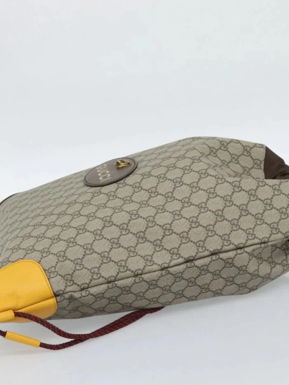 GUCCI GG Supreme Backpack PVC 2way Beige 473872 Auth 186117M
